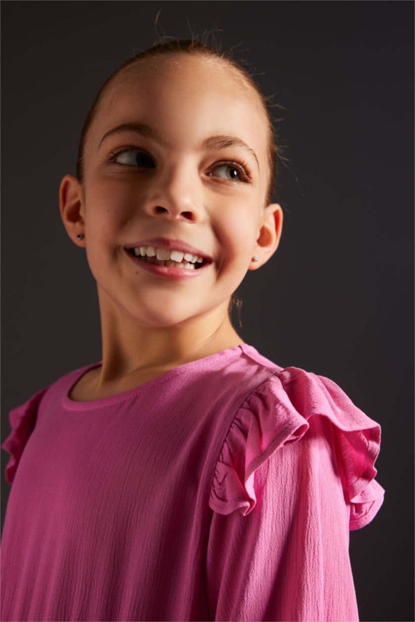 Girls & Teens Light Purple Regular Fit Long Sleeve Woven Dress