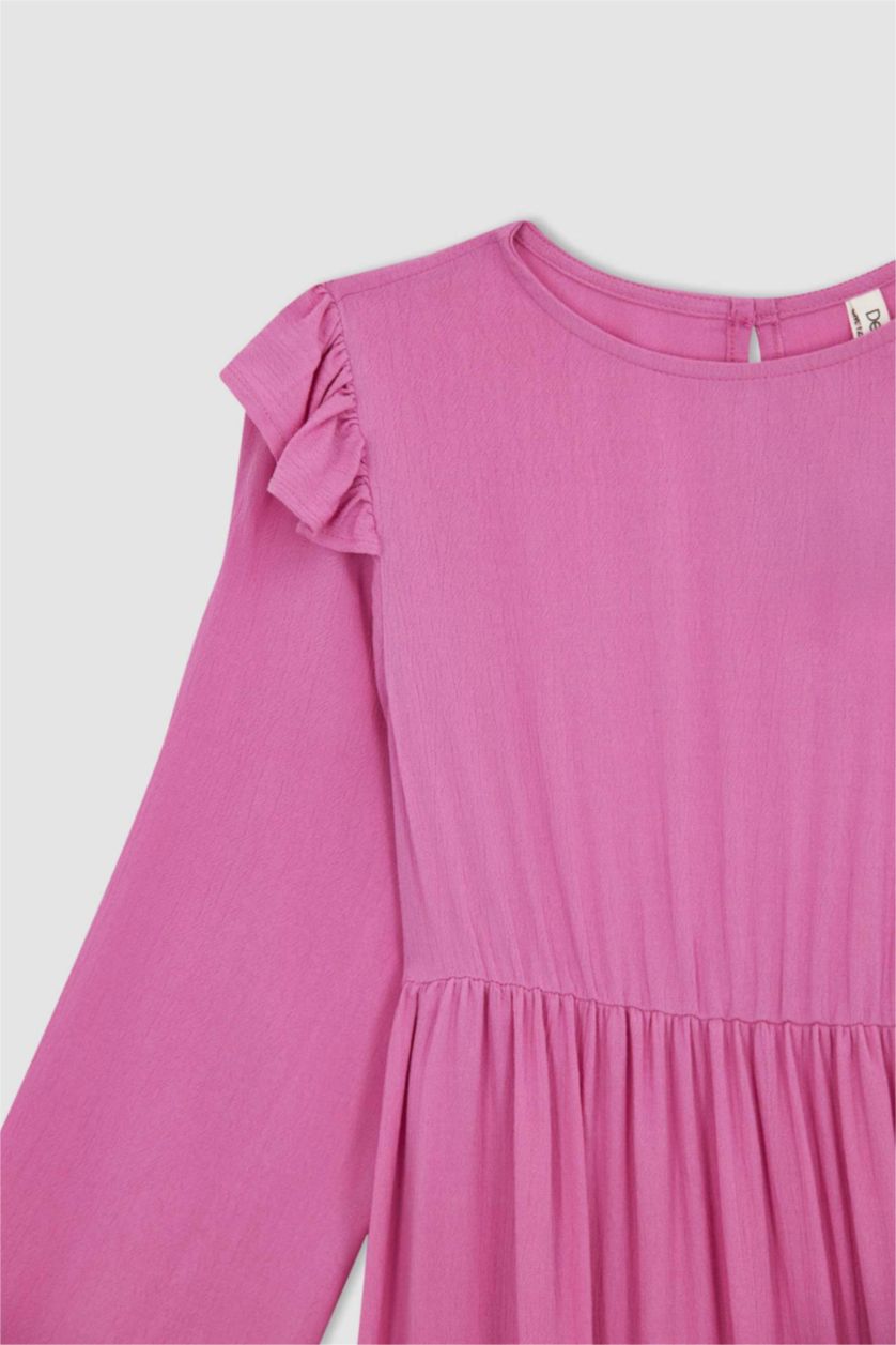 Girls & Teens Light Purple Regular Fit Long Sleeve Woven Dress