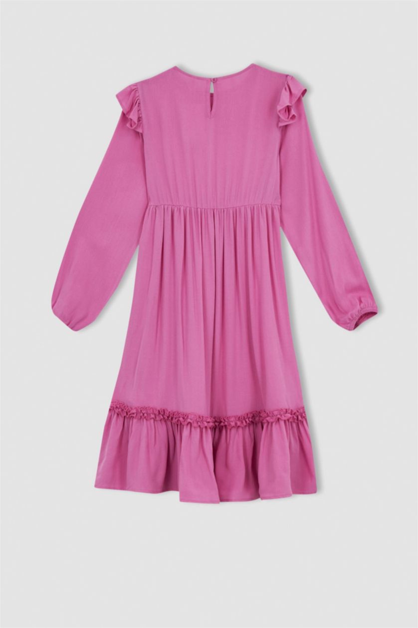 Girls & Teens Light Purple Regular Fit Long Sleeve Woven Dress