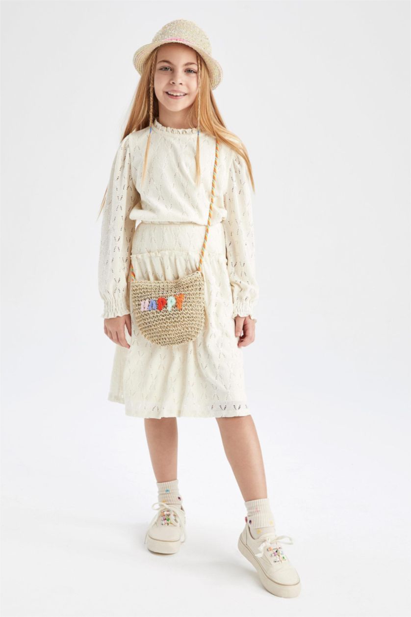 FILLES Écru Jupe à taille élastique pour Fille