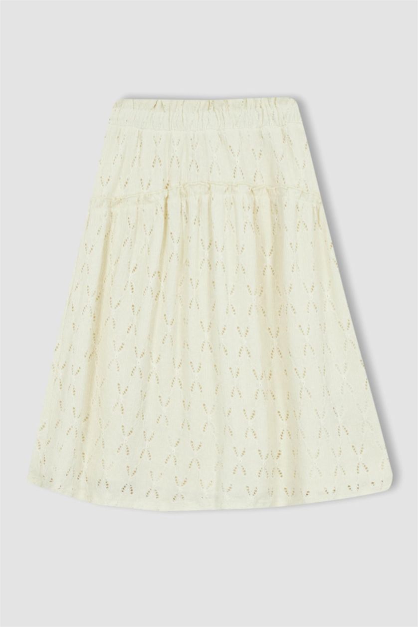 FILLES Écru Jupe à taille élastique pour Fille