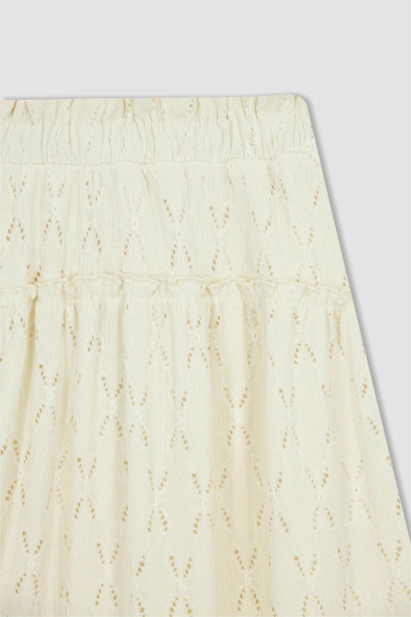 FILLES Écru Jupe à taille élastique pour Fille