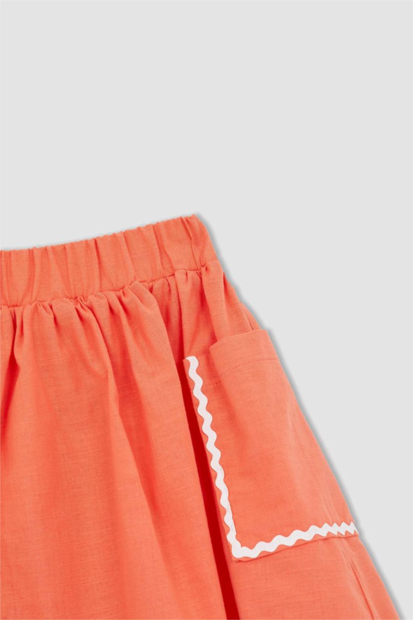 FILLES Orange Clair Jupe en Coton pour Fille
