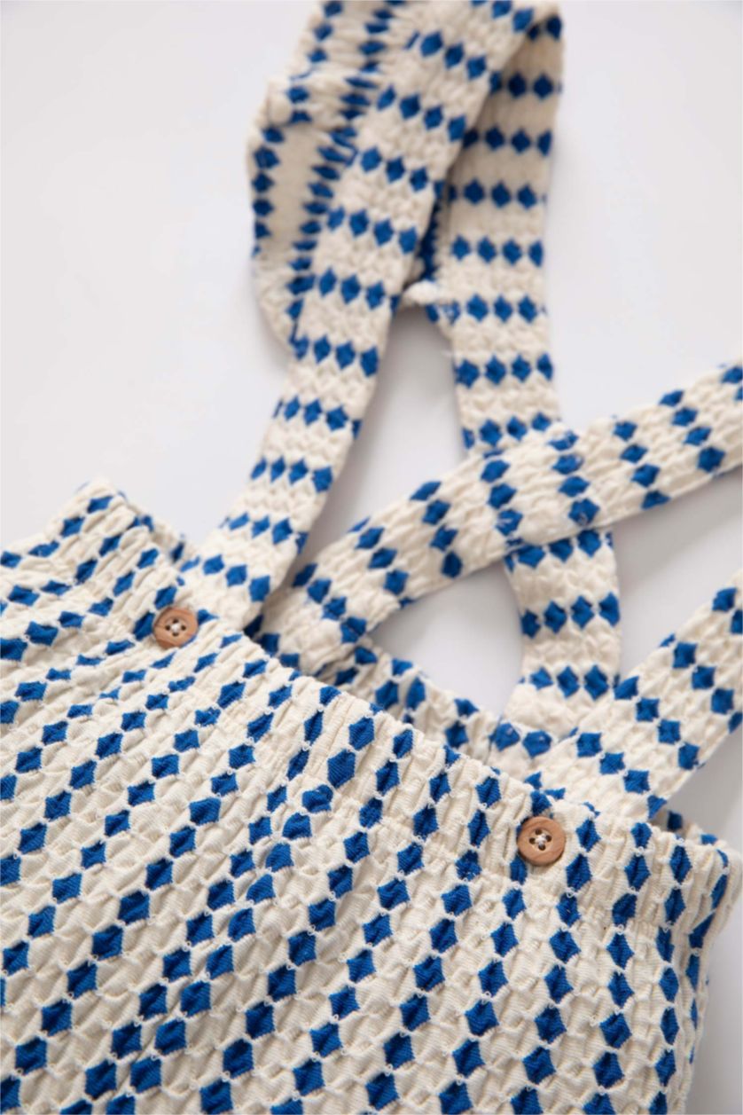 BABY GIRL Blue Baby Girl Regular Fit Striped Trousers