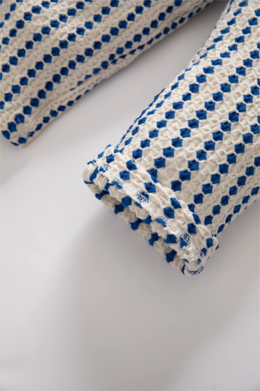 BABY GIRL Blue Baby Girl Regular Fit Striped Trousers