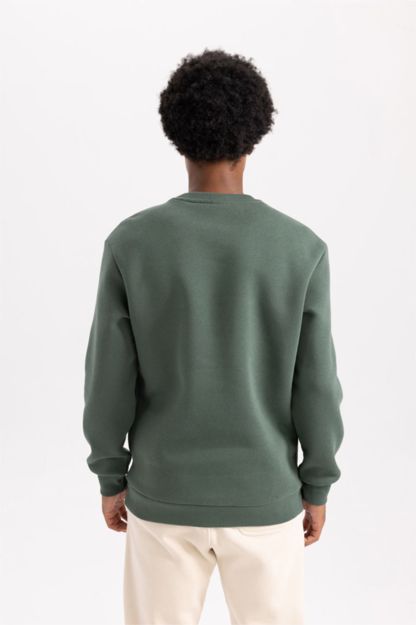 Мужчины Темно-зеленый Свитшот NBA Brooklyn Nets с круглым вырезом, DeFactoFit