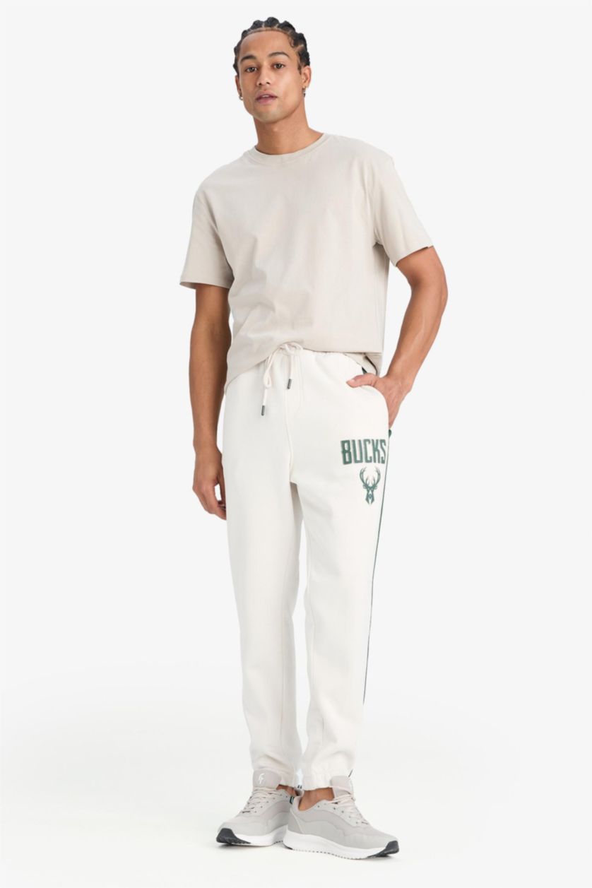Erkek Taş Standart Fıt Kalın Sweatshirt Kumaşı Jogger