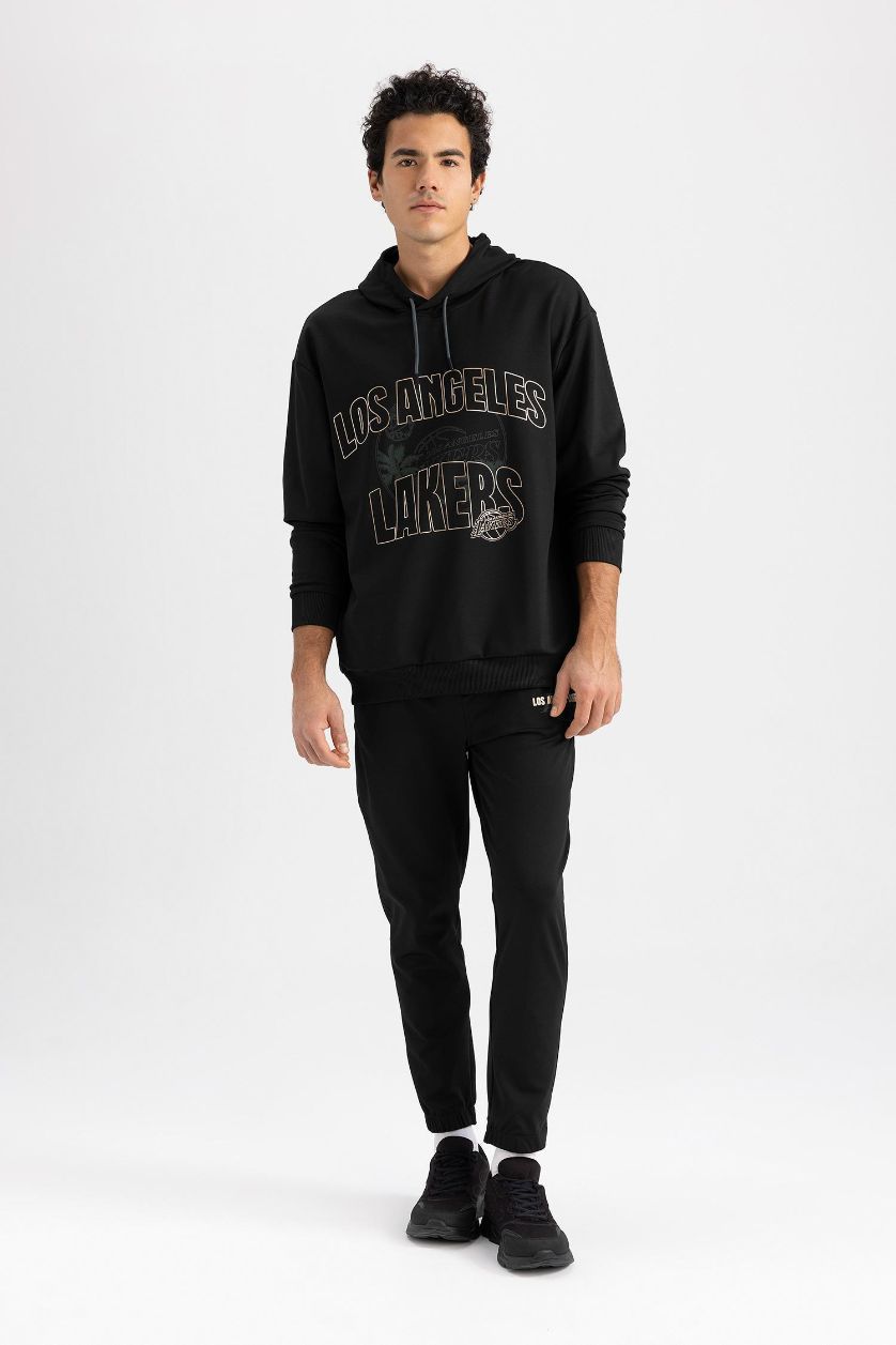 Ерлер қара NBA Los Angeles Lakers Лицензиялық бокси фит-нба бас киімді Свитер