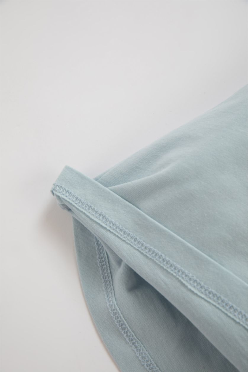 طفلة صغيرة أزرق فاتح فانيلة بناتي قصة عادية بياقة مستديرة