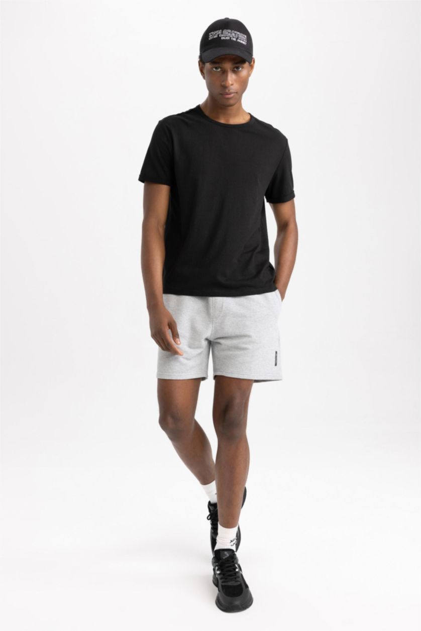 MAN Black Regular Fit Crew Neck Basic Short Sleeve T-Shirt