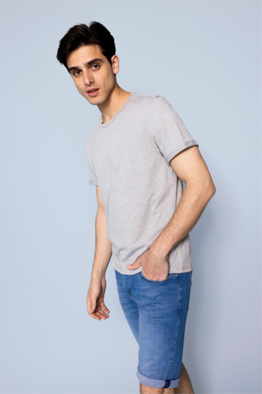 MAN Mint Melange Regular Fit Crew Neck T-Shirt