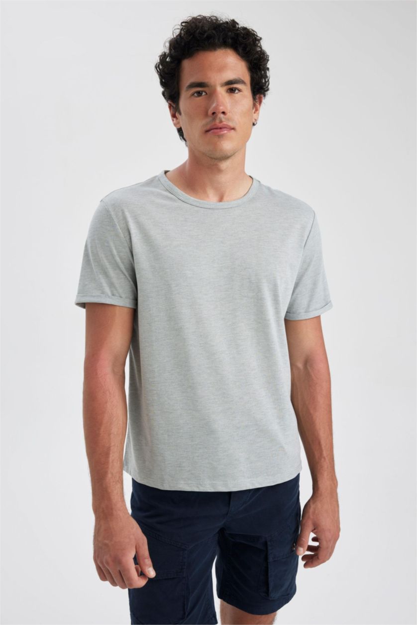 MAN Mint Melange Regular Fit Crew Neck T-Shirt