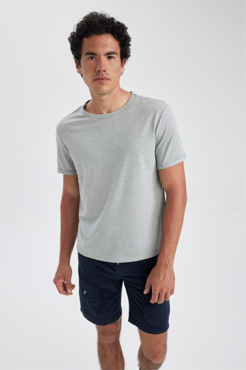 MAN Mint Melange Regular Fit Crew Neck T-Shirt
