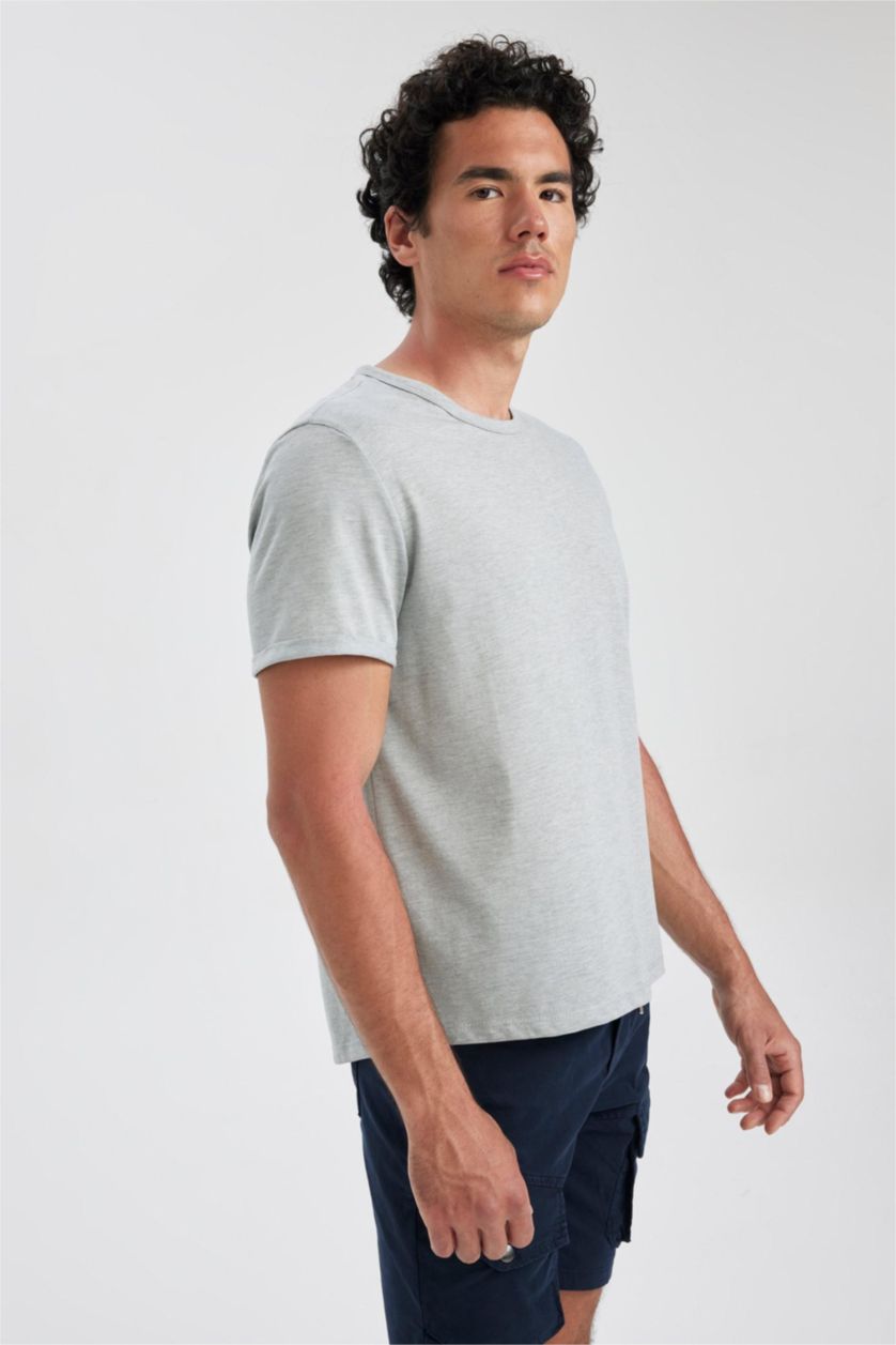 MAN Mint Melange Regular Fit Crew Neck T-Shirt