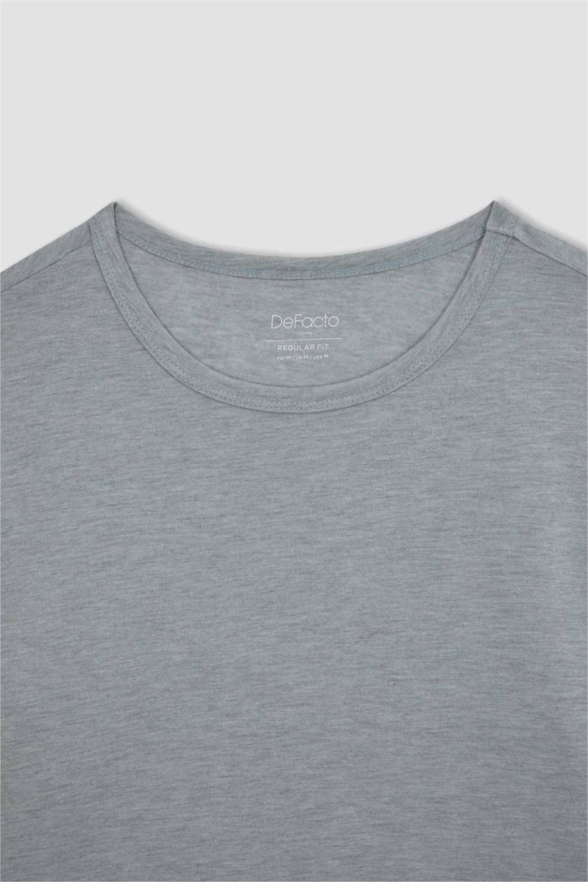 MAN Mint Melange Regular Fit Crew Neck T-Shirt