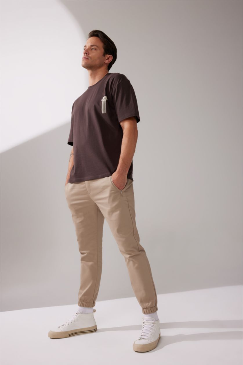 رجالي بني Oversize Fit Short Sleeve T-Shirt
