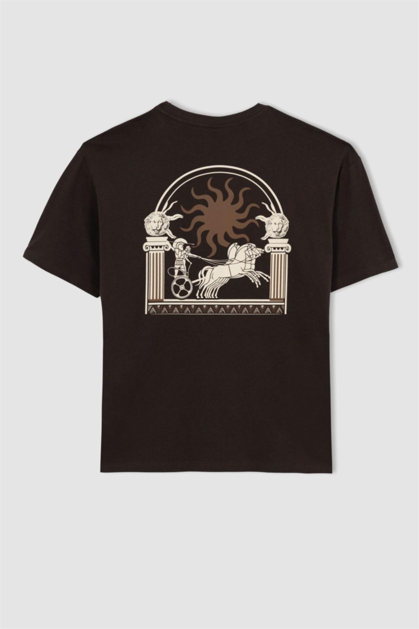 رجالي بني Oversize Fit Short Sleeve T-Shirt