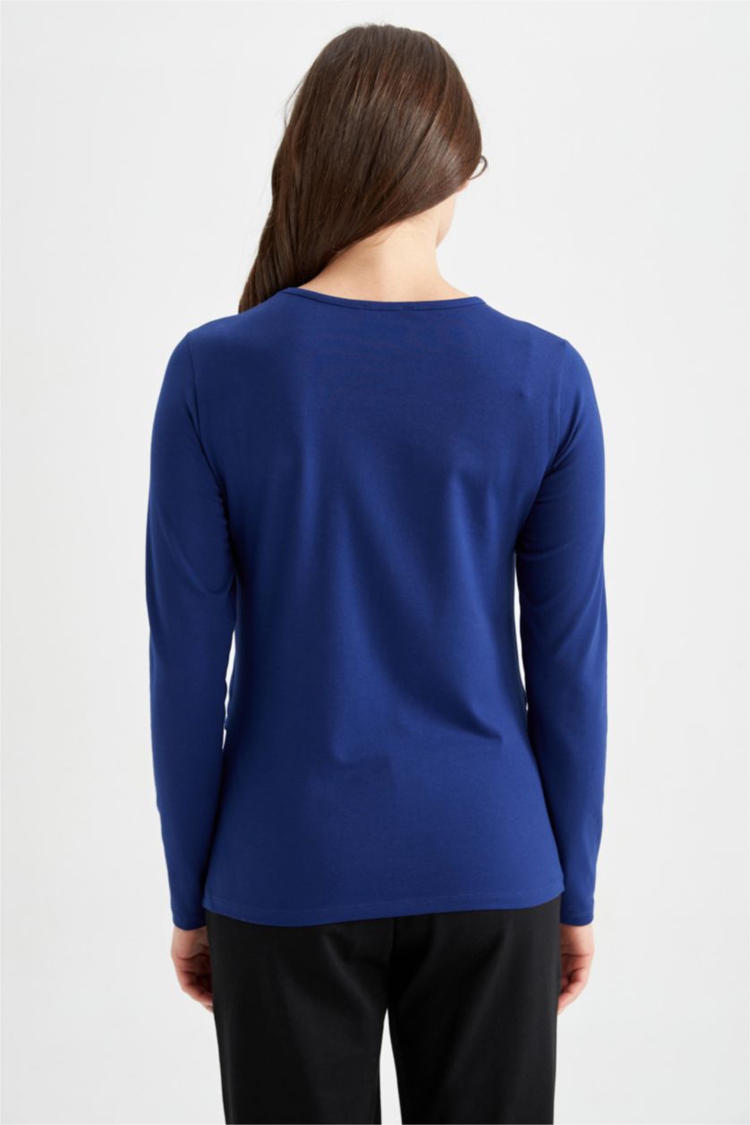 Kadın Lacivert Uzun Kollu Üst