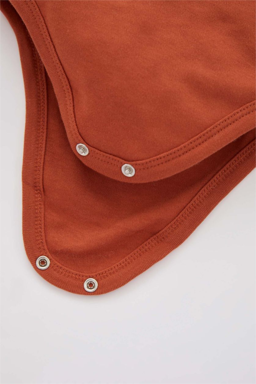 BABY GIRL Orange Baby Boy Tiger Pattern 2-Pack Long Sleeve Snap Fastener Body