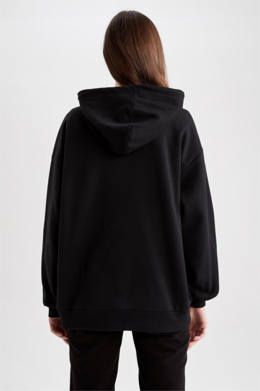 Жіночий Чорний Світшот оверсайз з капюшоном Spice Girls з принтом з товстої тканини для жінок