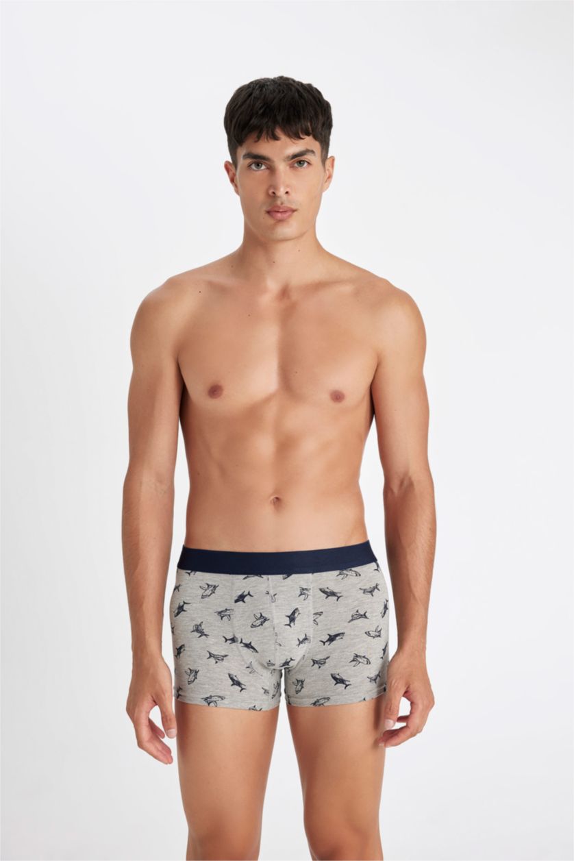 Erkek Gri Melanj Regular Fıt Boxer