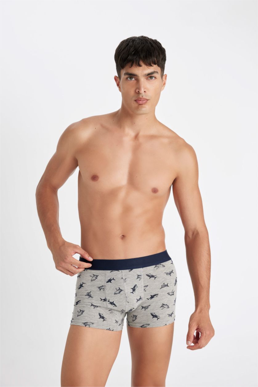Erkek Gri Melanj Regular Fıt Boxer