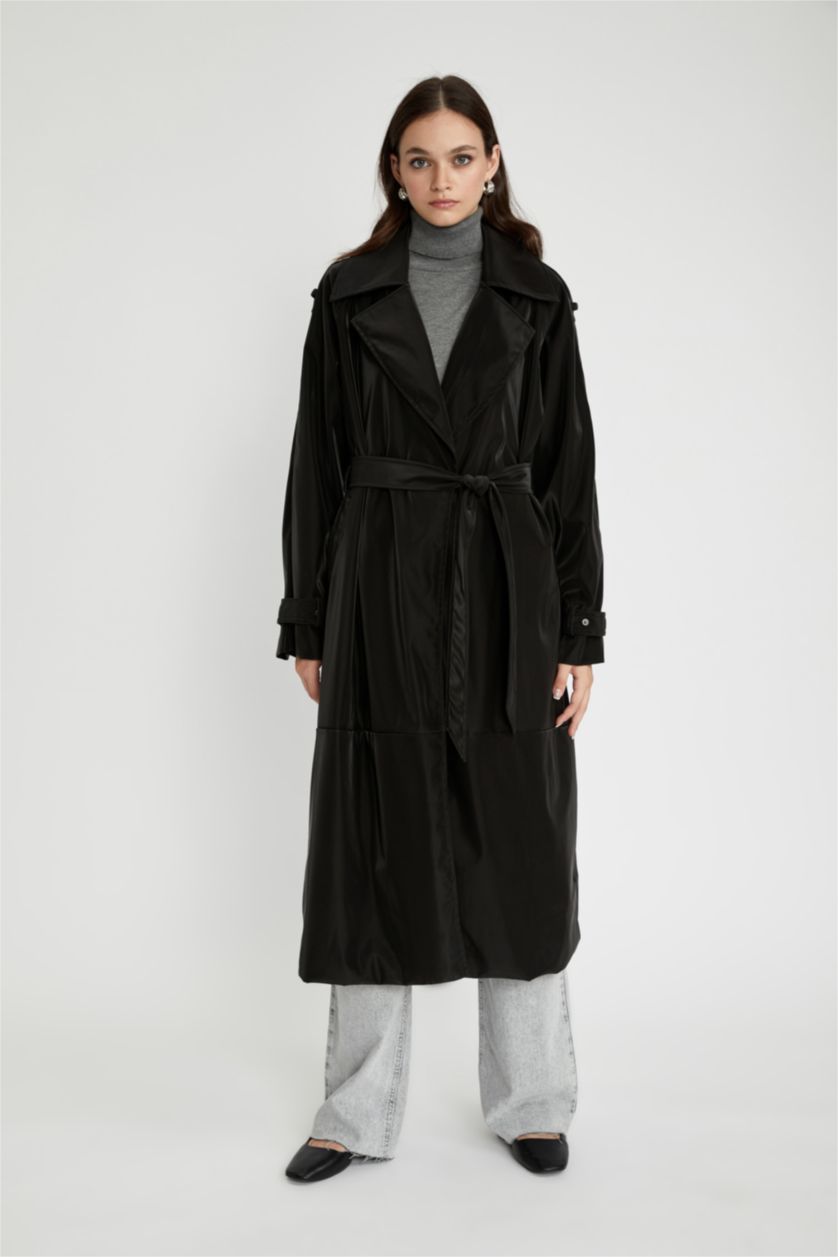 Kadın Siyah Trençkot