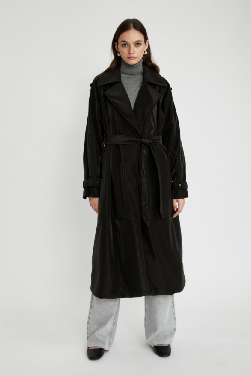 Kadın Siyah Trençkot
