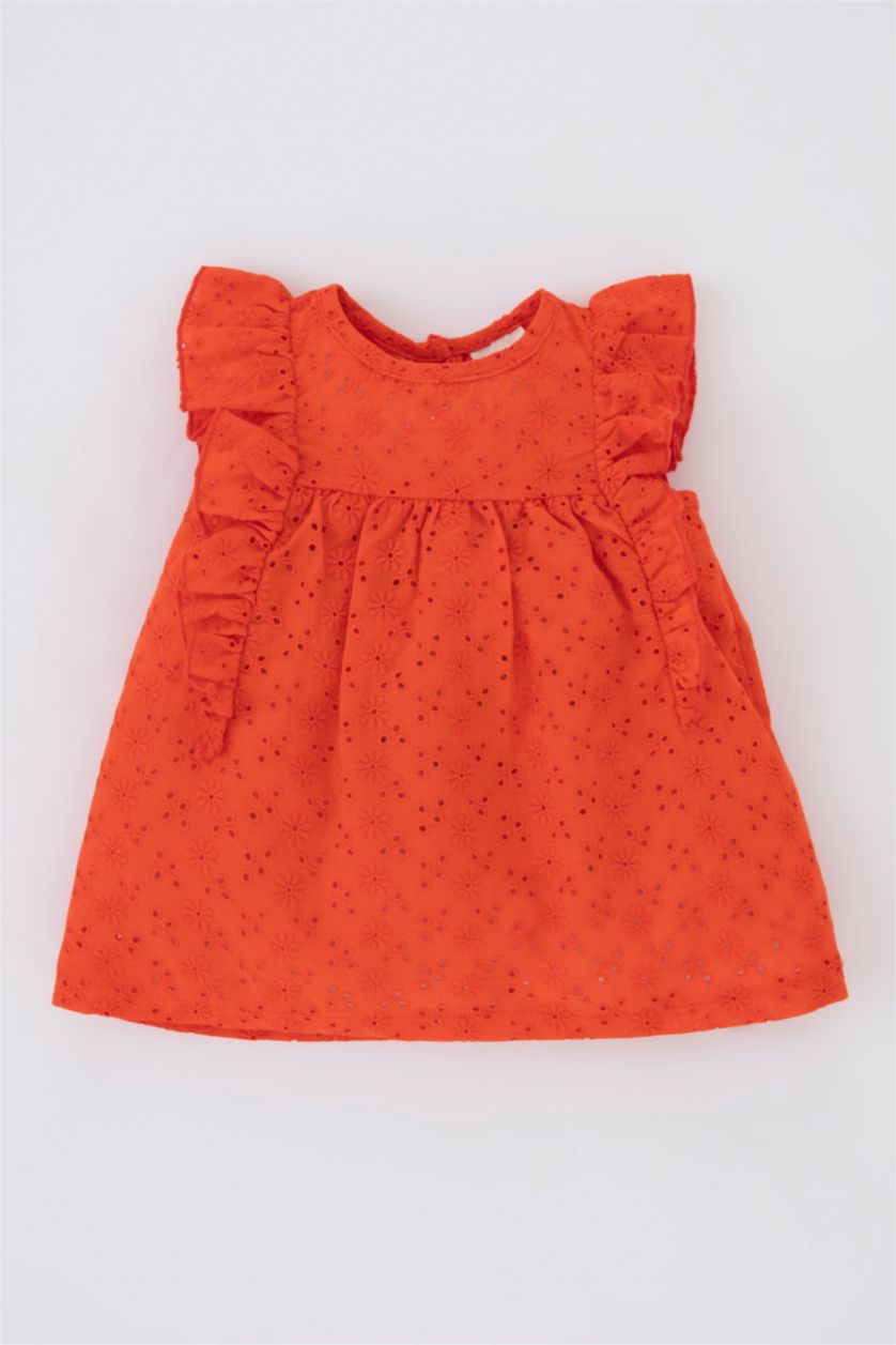 BABY GIRL Coral Baby Girls Embroidered Short Sleeve Shirt