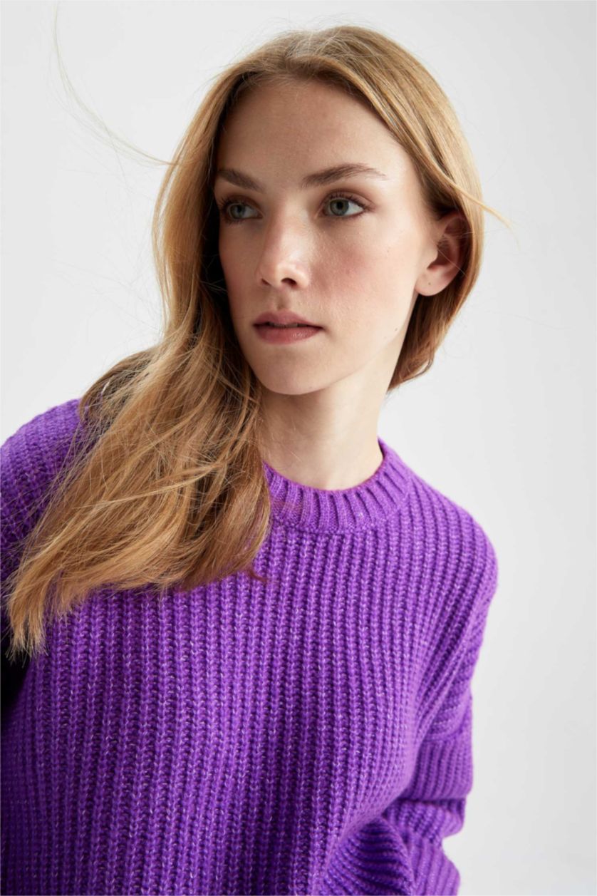 Жіночий Темно розовий Oversize Fit Thessaloniki Fabric Pullover