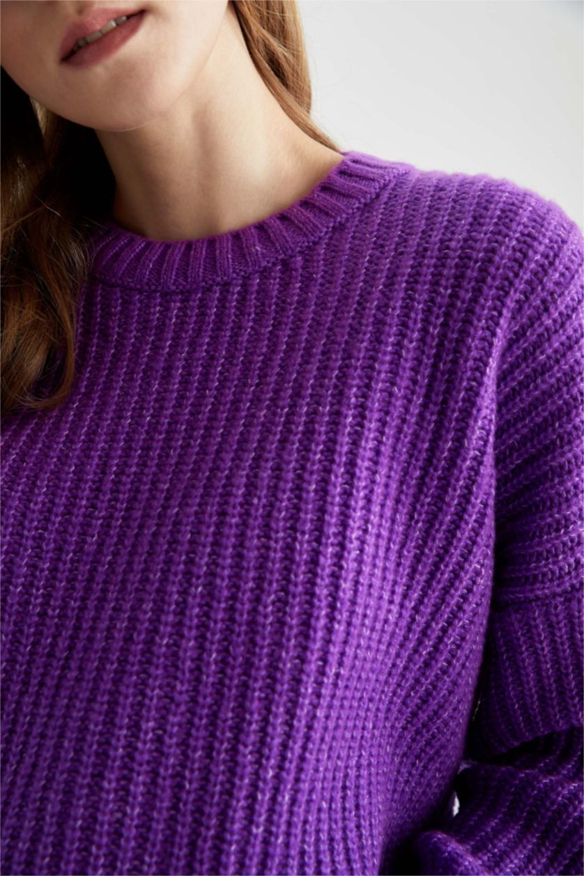 Жіночий Темно розовий Oversize Fit Thessaloniki Fabric Pullover