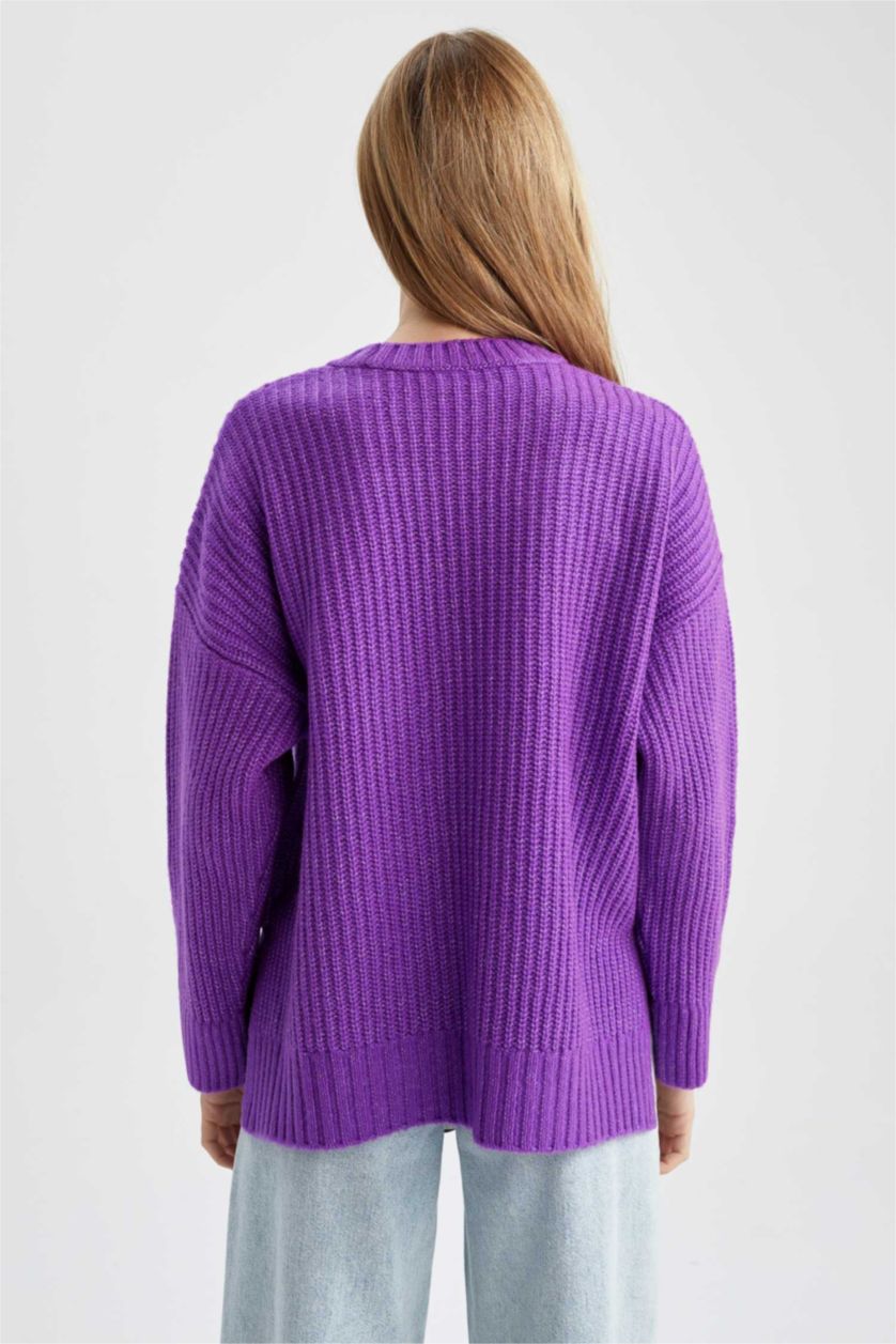 Жіночий Темно розовий Oversize Fit Thessaloniki Fabric Pullover