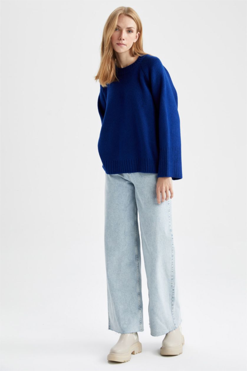 WOMAN Sax Oversize Fit Crew Neck Pullover