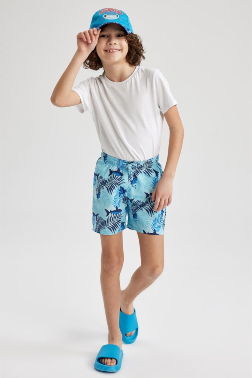 GARÇONS Turquoise Short de Bain imprimé de Requin pour Garçon