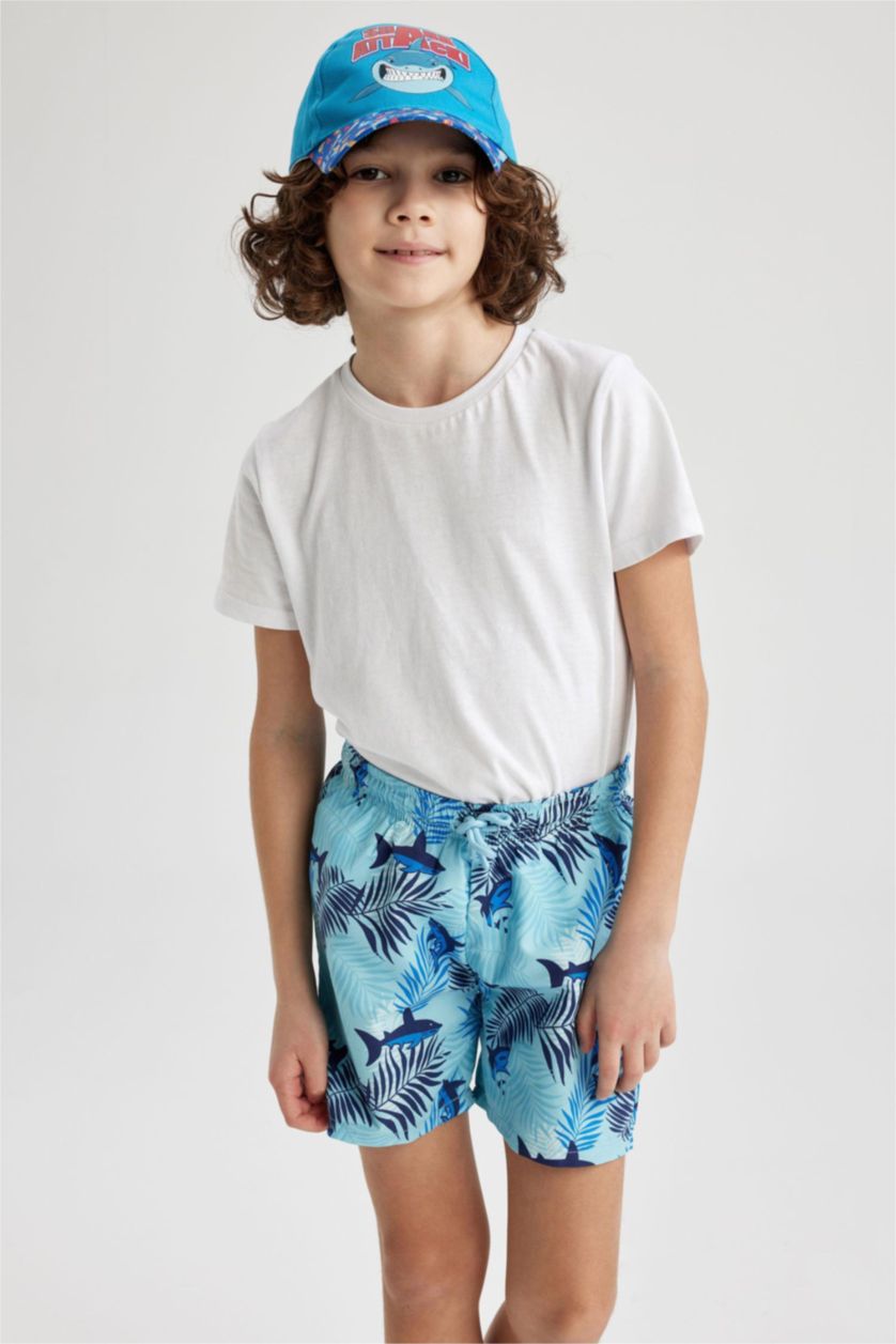 GARÇONS Turquoise Short de Bain imprimé de Requin pour Garçon