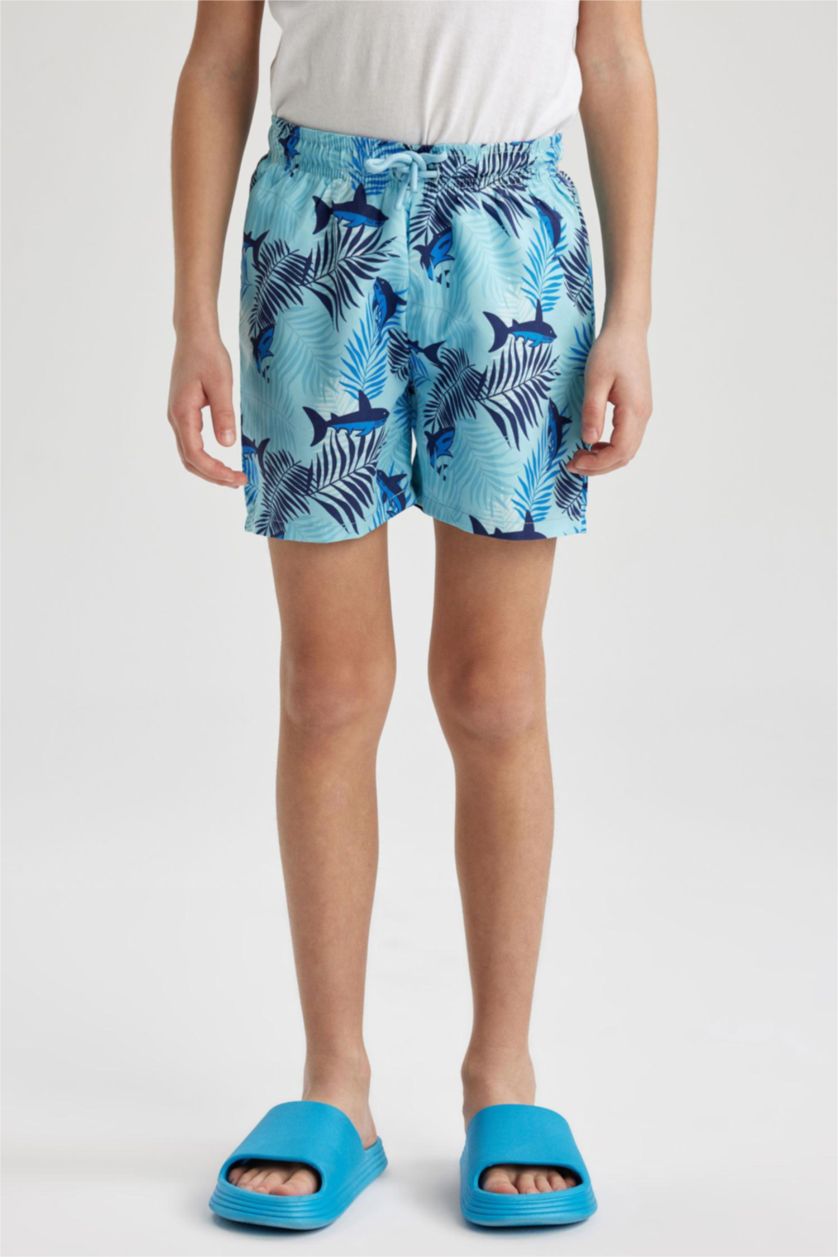 GARÇONS Turquoise Short de Bain imprimé de Requin pour Garçon
