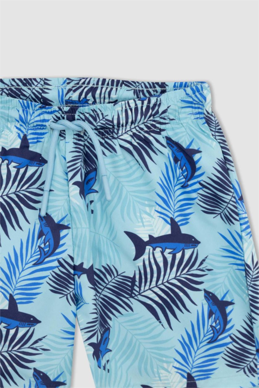GARÇONS Turquoise Short de Bain imprimé de Requin pour Garçon