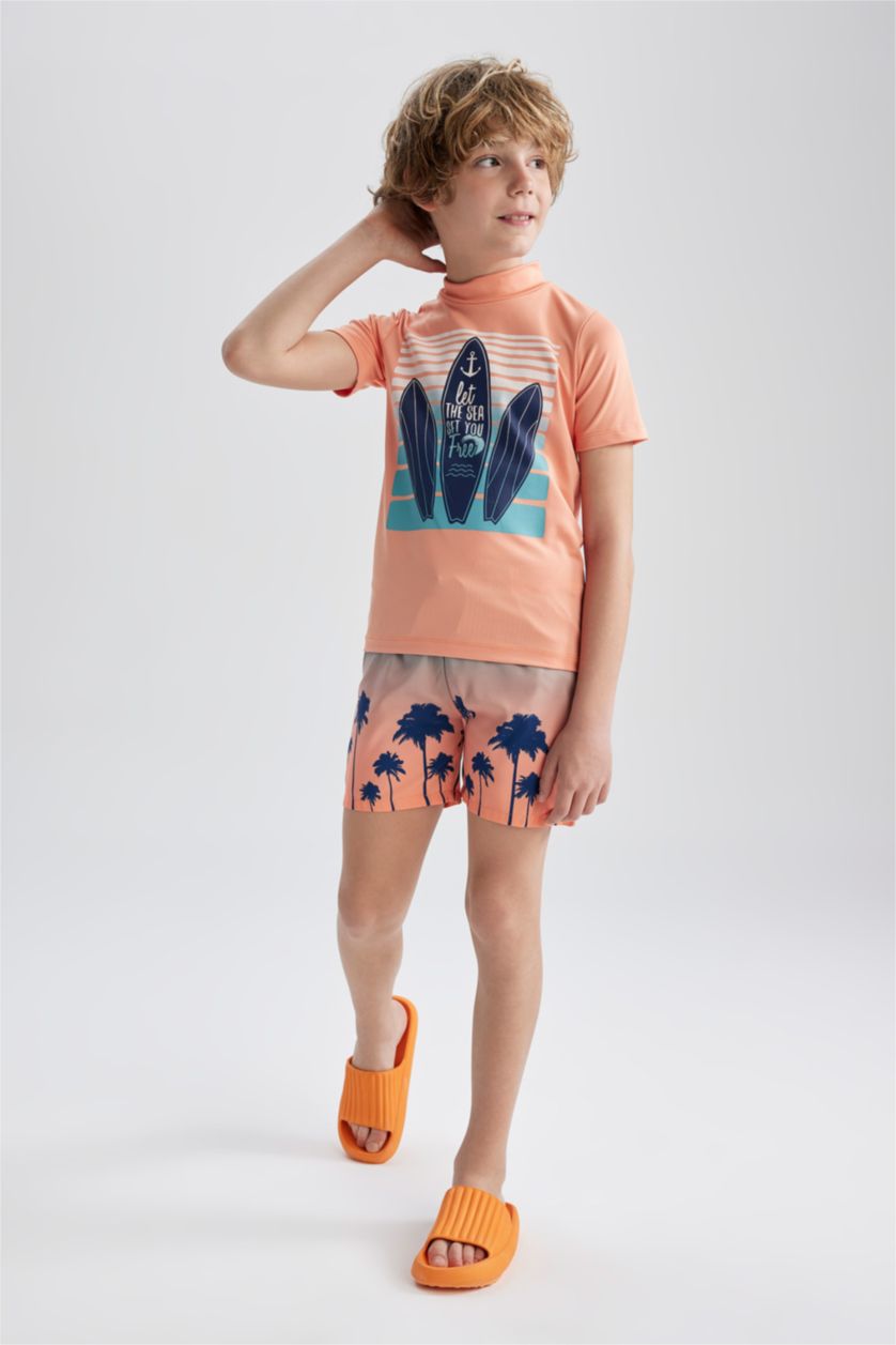 Boys & Teens Orange Boy 2 piece Regular Fit Swimsuit