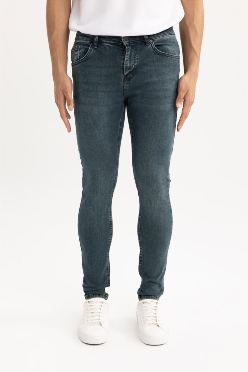 MAN Dark Green Super Skinny Trousers