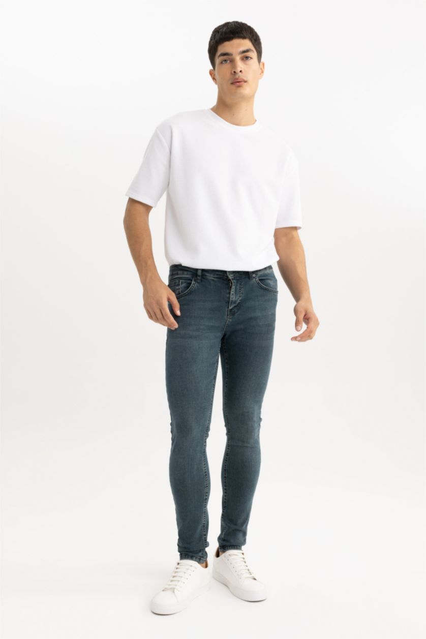 MAN Dark Green Super Skinny Trousers
