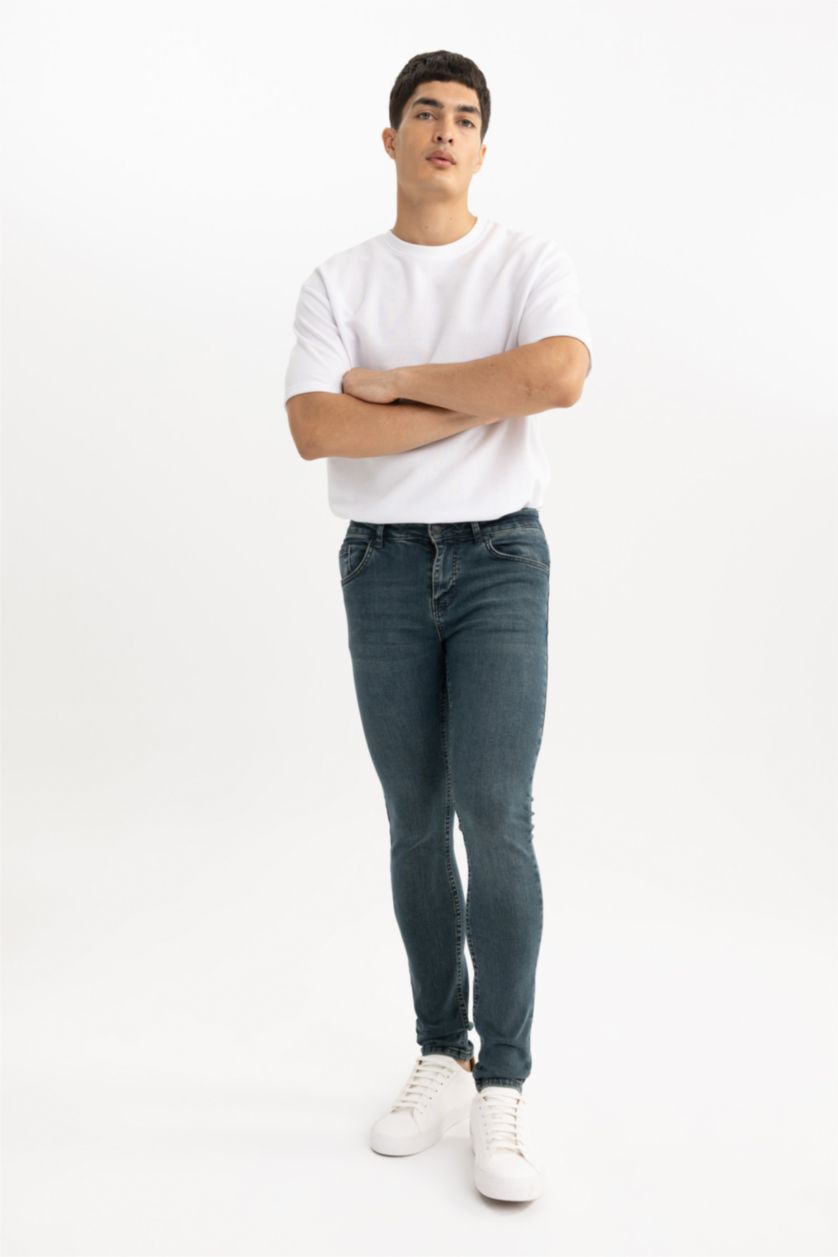 MAN Dark Green Super Skinny Trousers