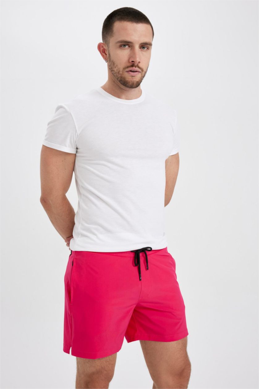 HOMME Rose Short De Bain Tissé Micro Andy Graphique Courte Longueur