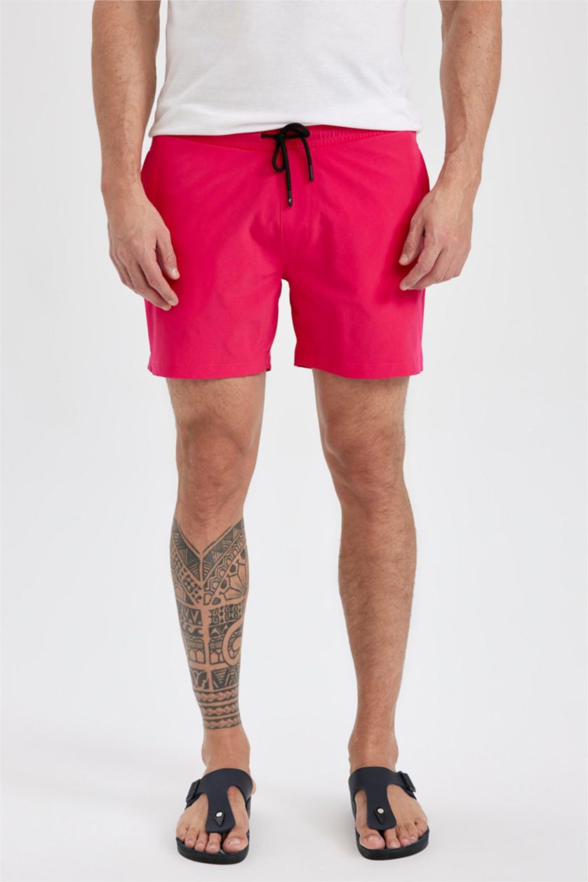 HOMME Rose Short De Bain Tissé Micro Andy Graphique Courte Longueur