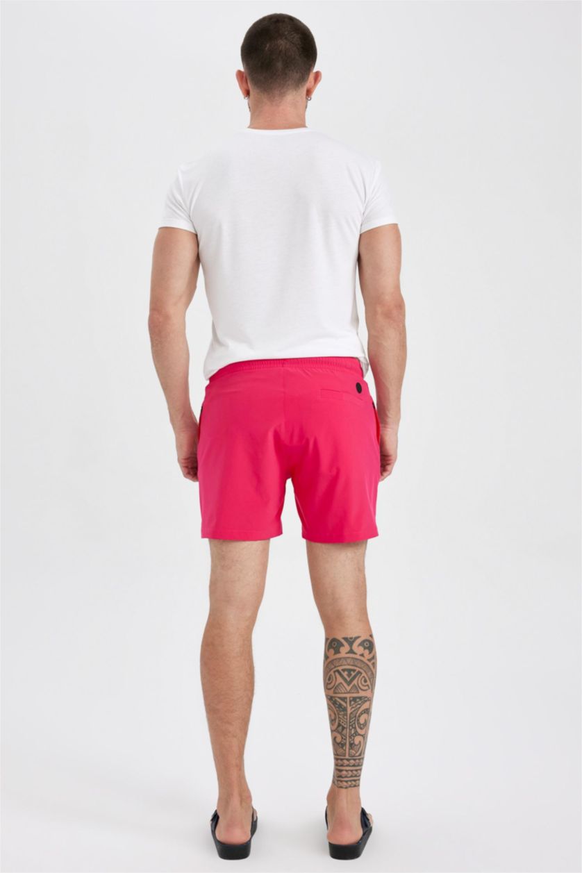 HOMME Rose Short De Bain Tissé Micro Andy Graphique Courte Longueur