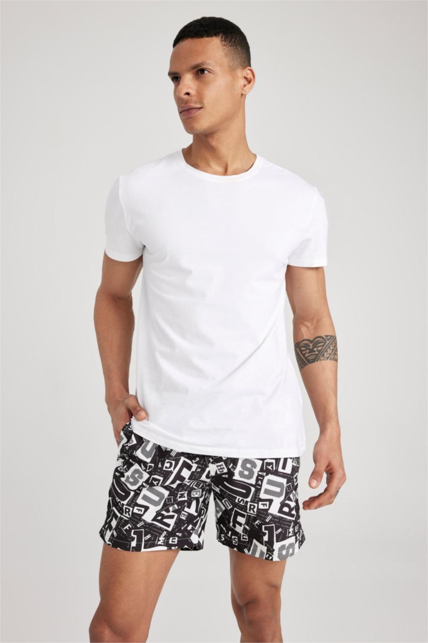 Мужчины Черный Плавательные шорты, DeFactoFit