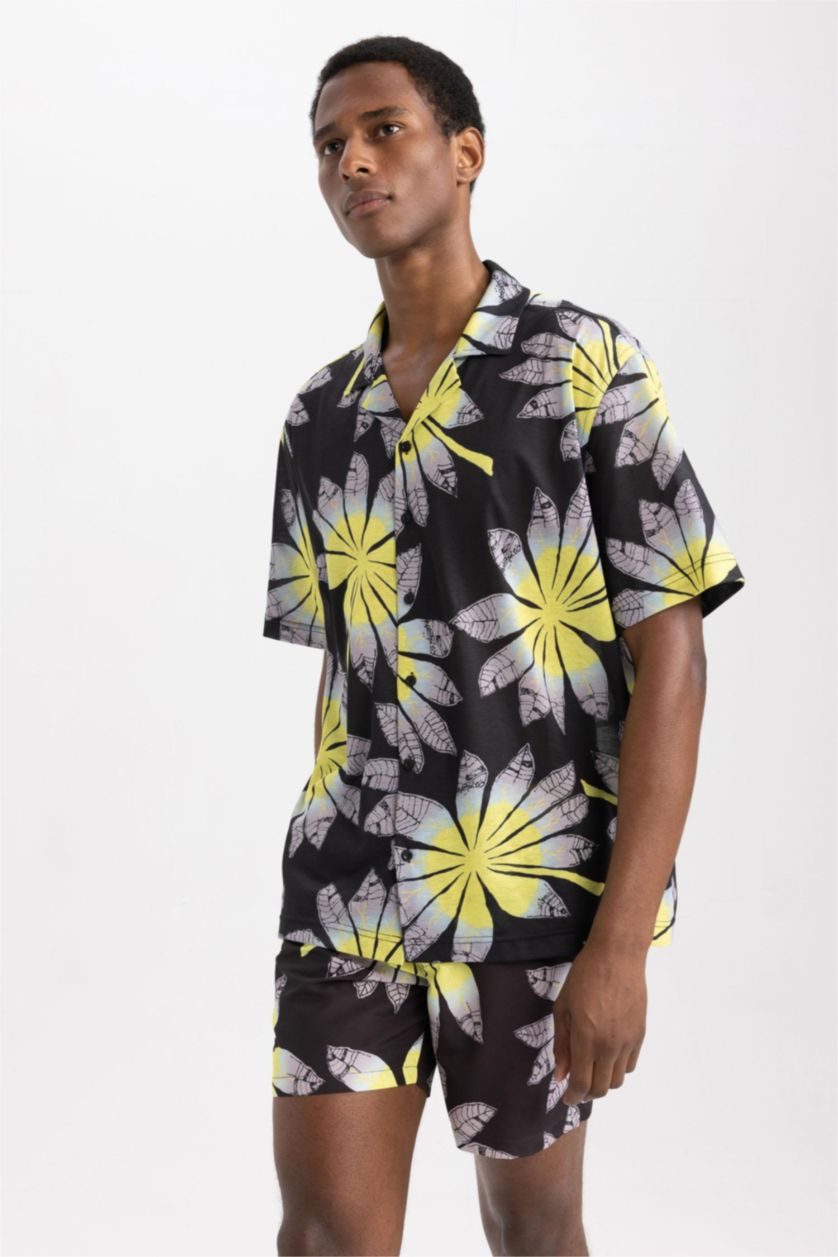 Ерлер қара Тоқымалы жүзу шолақ шалбар график қысқа ұзындық