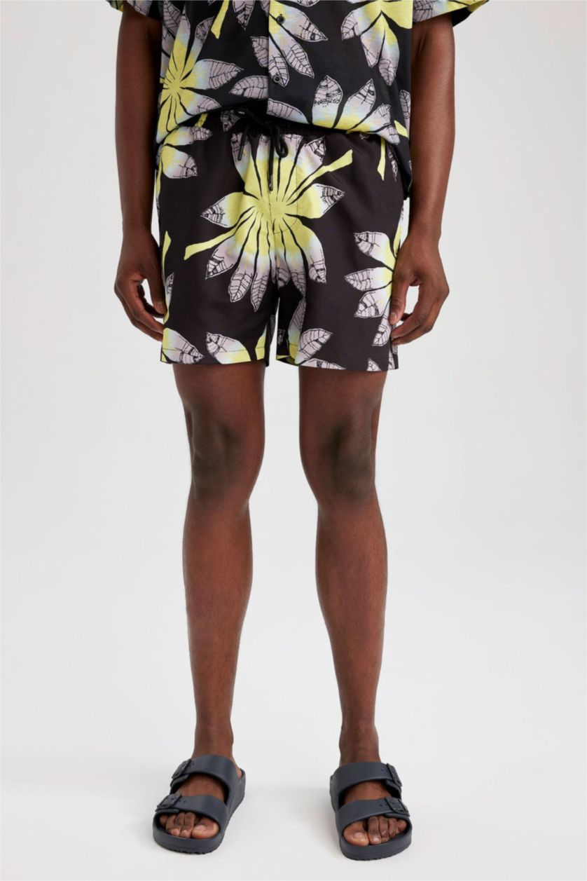 Ерлер қара Тоқымалы жүзу шолақ шалбар график қысқа ұзындық