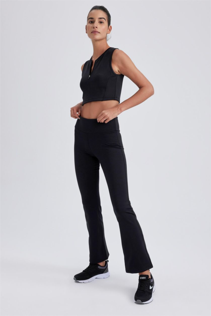 WOMAN Black Defacto Fit Wide Leg Soft Pile Sweatpants