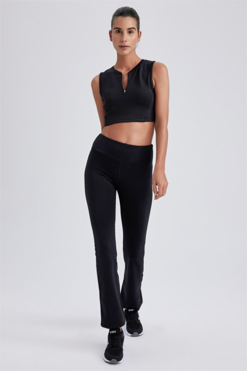 WOMAN Black Defacto Fit Wide Leg Soft Pile Sweatpants