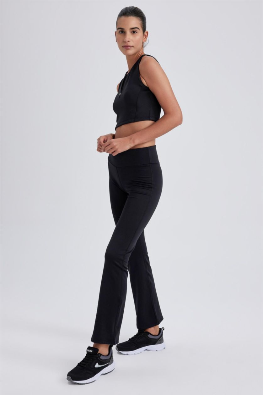 WOMAN Black Defacto Fit Wide Leg Soft Pile Sweatpants